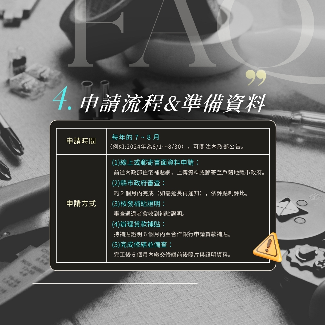 房屋修繕補助申請文件與資料準備項目